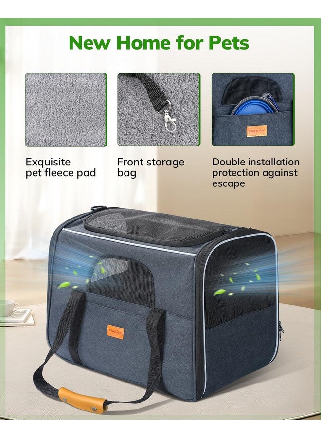 Morpilot Pet Travel Carrier Bag, Soft-Sided Dog Carrier Cat Carrier Pet Carrier (18 x 12.5 x 14 Inches), for Large Cats and Medium Puppies, w/Locking Safety Zippers, Foldable Bowl - Image 5