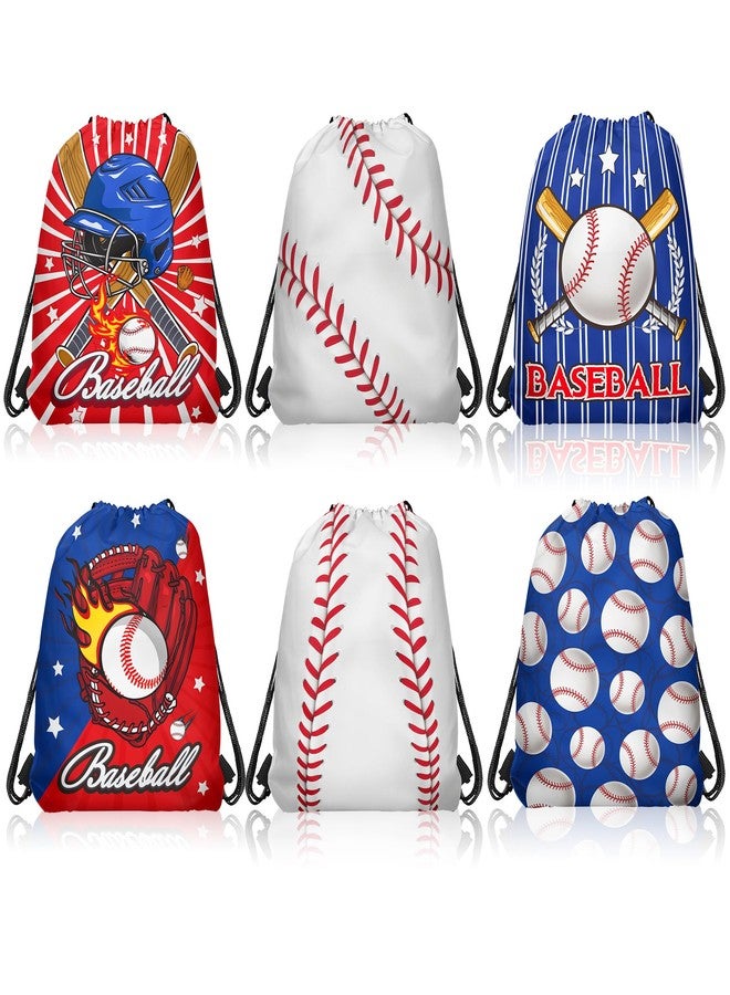 CC HOME 12 Pack Baseball Drawstring Party Bags, Baseball Gift Candy Treat Bags, Gym Sport Ball Theme Party Favor for Baby Shower Kids Girls Boys Birthday Decorations 10.6 x 13.4'' - Image 1