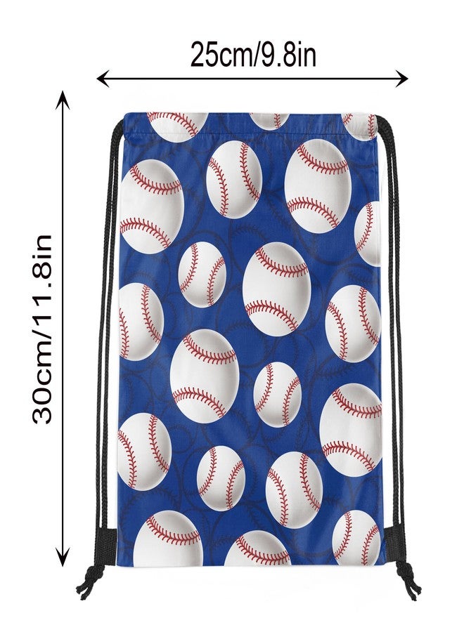 CC HOME 12 Pack Baseball Drawstring Party Bags, Baseball Gift Candy Treat Bags, Gym Sport Ball Theme Party Favor for Baby Shower Kids Girls Boys Birthday Decorations 10.6 x 13.4'' - Image 2