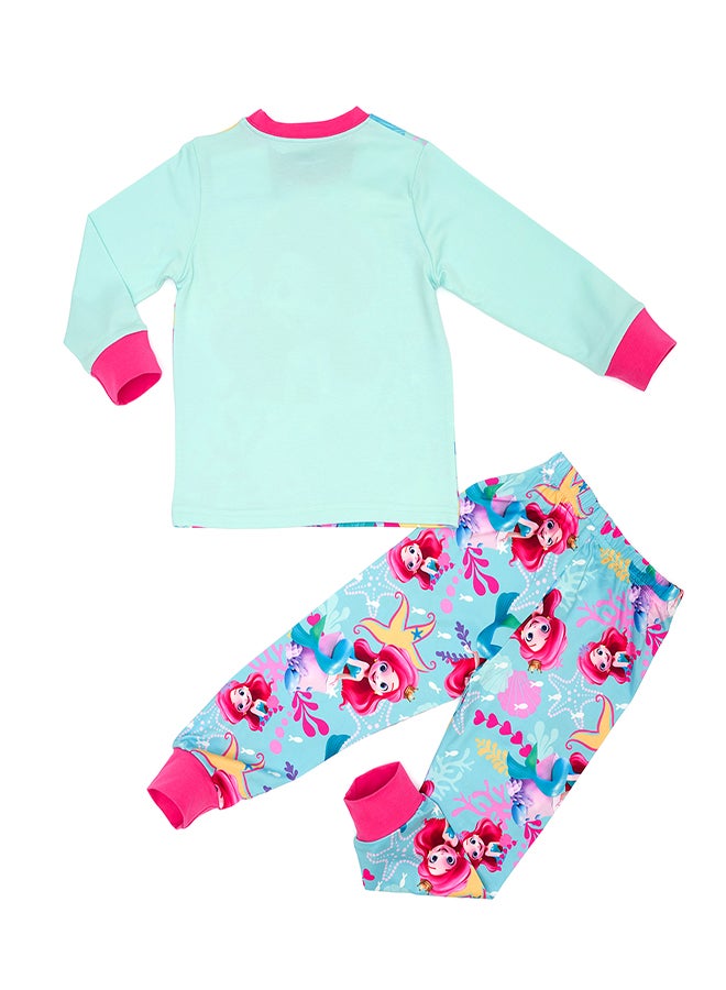 babyqlo Little Mermaid Glow-in-the-Dark Cotton Pajama Set for Girls  - Image 3