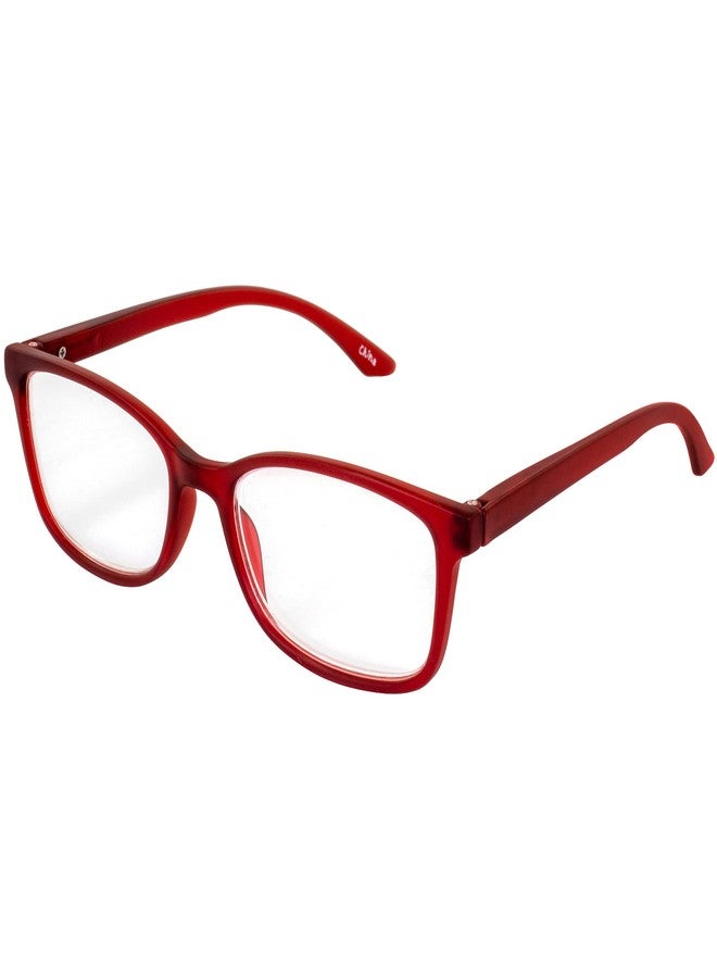 Birdz Eyewear BPA Free Non Carcinogenic Readers Red Frame with Clear Lens 2.0 Magnification - Image 1