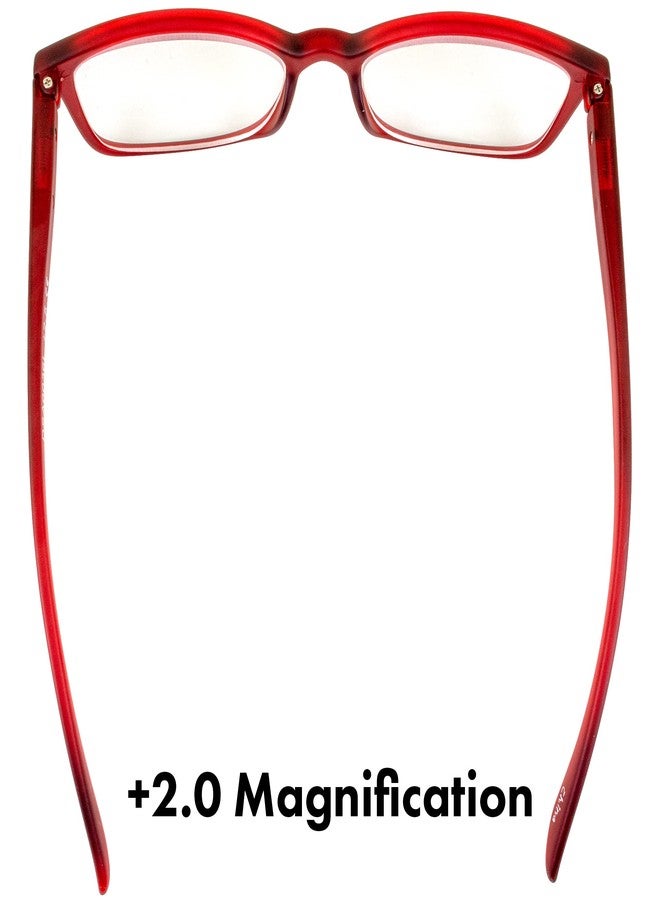 Birdz Eyewear BPA Free Non Carcinogenic Readers Red Frame with Clear Lens 2.0 Magnification - Image 5