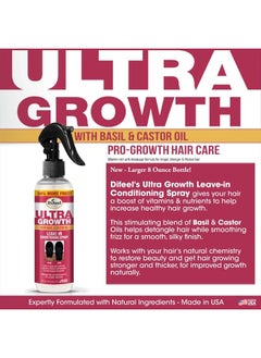 difeel Ultra Growth Basil & Castor Hair Oil Leave in Conditioning Treatment 8 oz. - Large Bottle  - Image 2