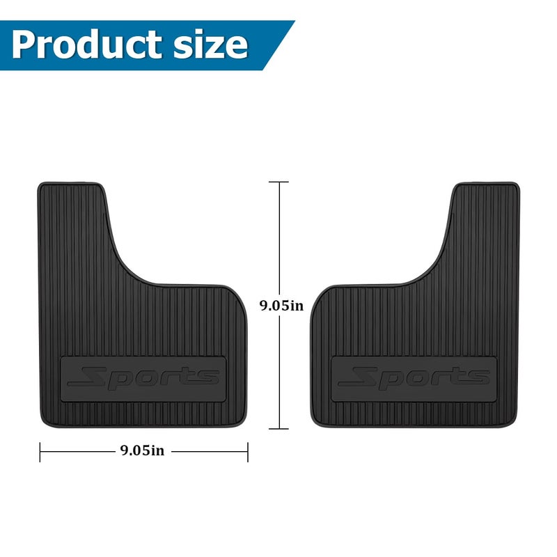 HZEL Car Mud Flaps, 4PCS Soft Flexible Bendable Rubber Vehicle Mudguard Splash Guard with Hardware Tool, Auto Exterior Protection Accessories for Front & Rear, Universal for Most Sedans (Black) - Image 2