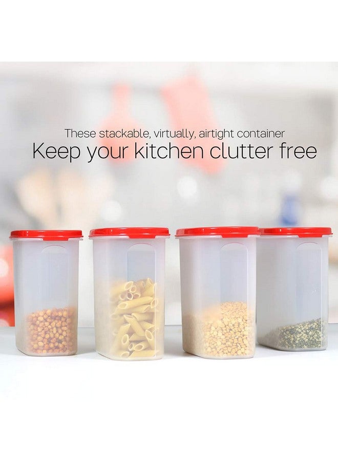 Tupperware Plastic Storage Container- 1.7 liters, 4 pieces, Multicolor - Image 3