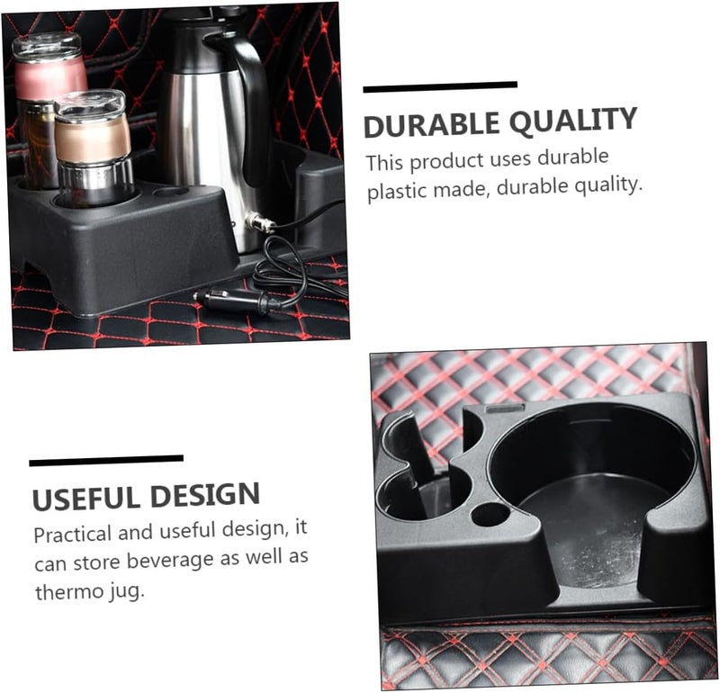 Car Cup Holder Organizer for Beverage Rack, Plastic Water Cup Rack Base with Insulated Bottle Holder, Black Car Interior Accessory for Travel and Daily Use - Image 5