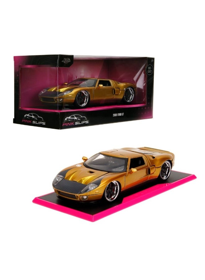 JADA سيارة فورد جي تي 2005 مصنوعة من المعدن (1:24، ذهبية) من بينك سليب - Image 2