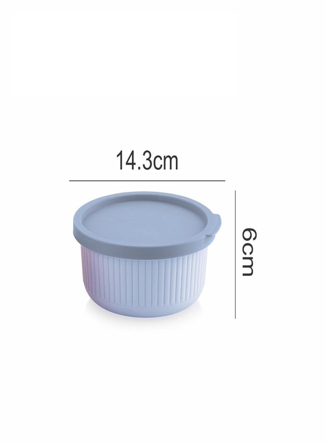 DVELLZY Round Food Storage Container Set – Pastel Pink, Mint & Blue, Airtight Lids, BPA-Free PP Plastic, Microwave Safe & Freezer Safe (550ml 2 pcs set) - Image 4