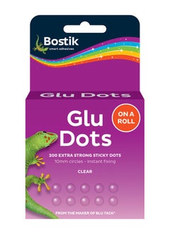 Bostik Glu Dots on a Roll - Extra Strong, Double-Sided Glue Dots, For Instant Fixing & Crafts, Easy to Use, No Mess, x200 Glu Dots  - Image 1
