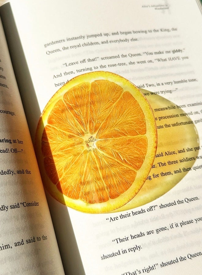 3 قطع من الأكريليك على شكل فاكهة علامات مرجعية لتصميم التفاح والبرتقال والعنب علامات صفحات شفافة لطيفة لإكسسوارات الكتب للقراء - Image 4