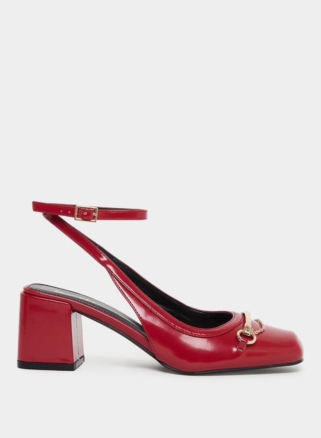 Raid Aiza Block Heel Shoes with Chain Detail - Image 1