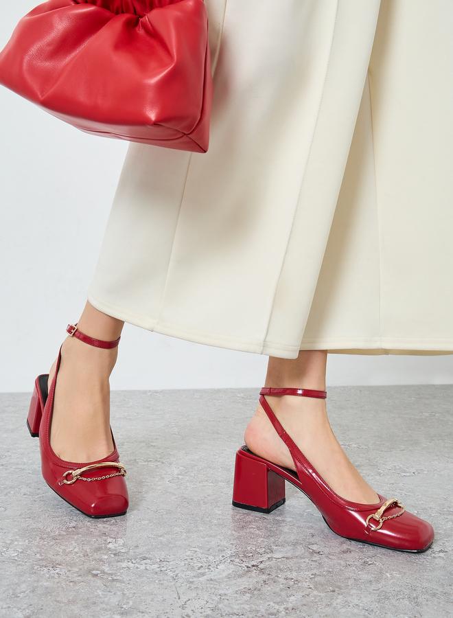 Raid Aiza Block Heel Shoes with Chain Detail - Image 2