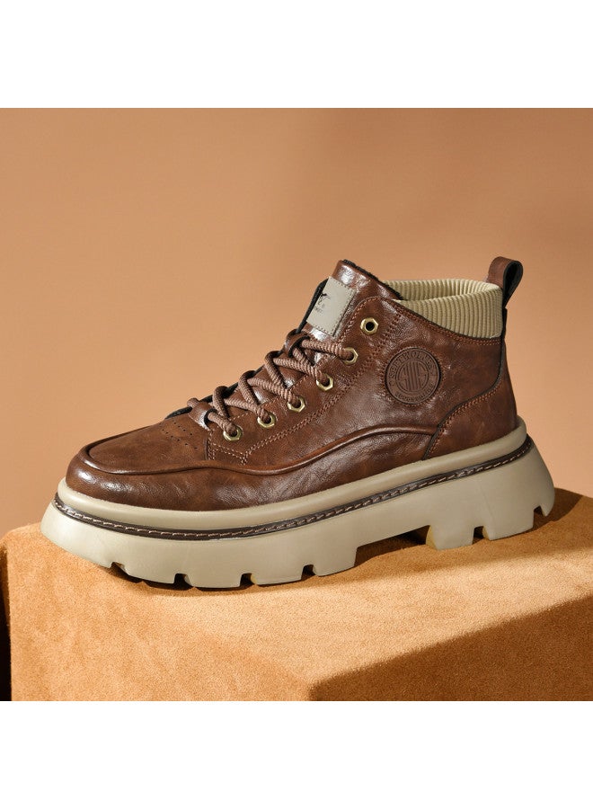 Septwolves Fleece-lined Warm】25-year Work Boots For Men, Versatile, Comfortable, Cold-resistant, Outdoor Stylish Retro Martin Boots - Image 3
