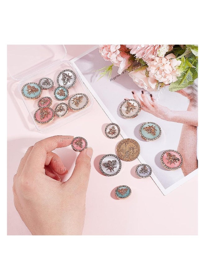 Generic - Round Metal Buttons 3D Bees Pattern Alloy Shank Buttons Enamel Blazer Buttons for Blazer Suits Coats Uniform and Jacket  4 Colors 16Pcs - Image 1