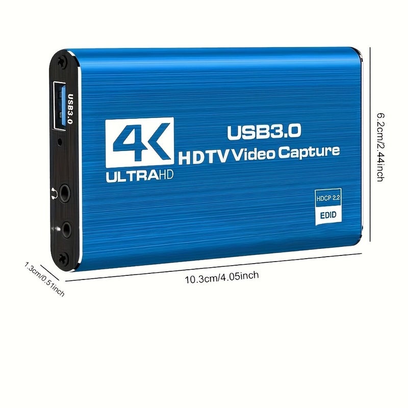 4K Ultra HD USB 3.0 Video Capture Card, 1080P 60fps Recorder for Live Streaming & OBS - Image 1