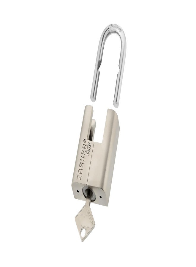 Zarker J45S keyed Padlock, Heavy Duty Stainless Steel Shackle Lock, 3 Keys, Waterproof and Rustproof Storage, Warehouses, Garage, Outdoors, 1-Pack - Image 2