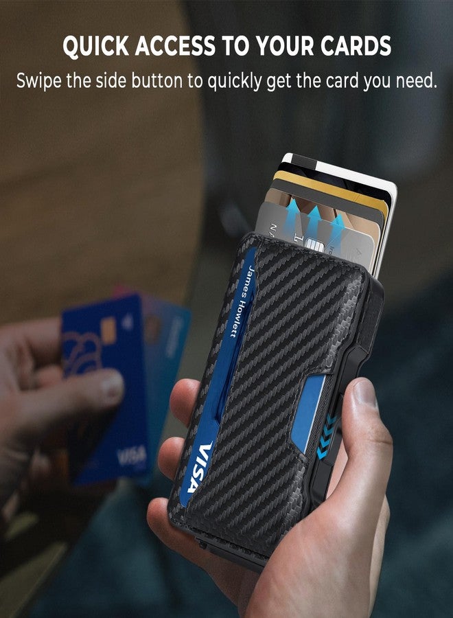 BESSIO Slim Wallet for Men - Minimalist Mens Wallet with Money Clip, Aluminum Pop Up Card Case and Leather Slots Credit Card Holder RFID Blocking Wallet for Men with Gift Box - Image 3