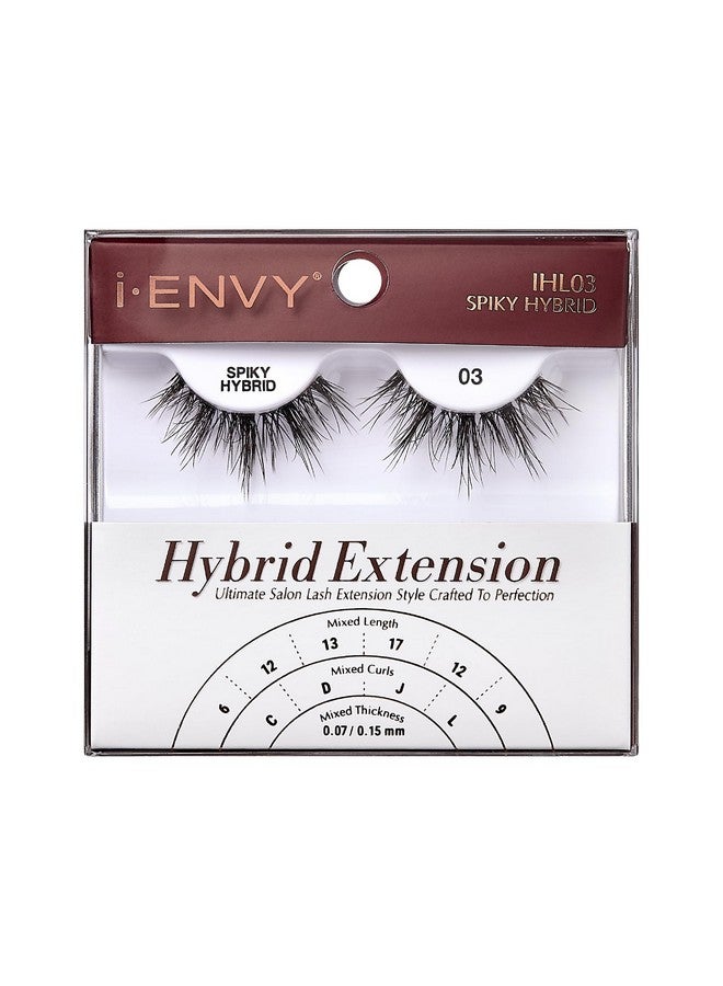 Ienvy Extension False Lashes Hybrid Salon Lash Clear Invisible Band Strip Natural Look Mixed Volume Curl Eyelashes Wispy Fluffy Cat Eye Fake Lashes (Spiky) - Image 1