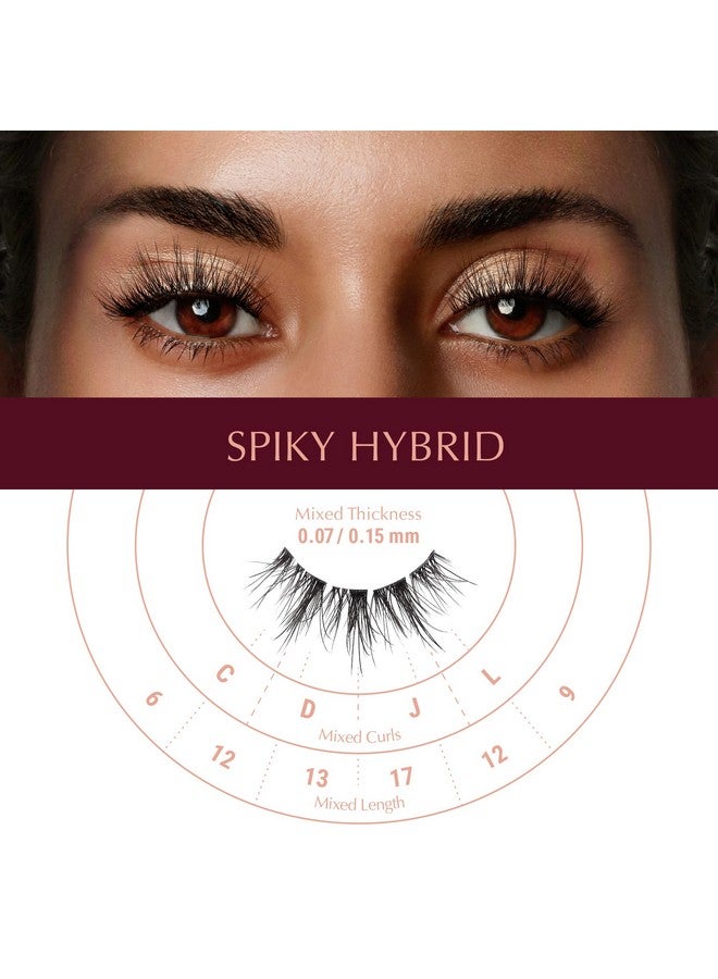 Ienvy Extension False Lashes Hybrid Salon Lash Clear Invisible Band Strip Natural Look Mixed Volume Curl Eyelashes Wispy Fluffy Cat Eye Fake Lashes (Spiky) - Image 4