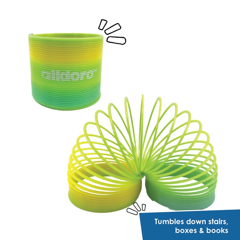 alldoro Flexi Rainbow Spring Toy | Ø7.4cm | Flexible Plastic | Walks Down Stairs | Fidget Toy for Kids Age 3+ Party Favor - Image 3