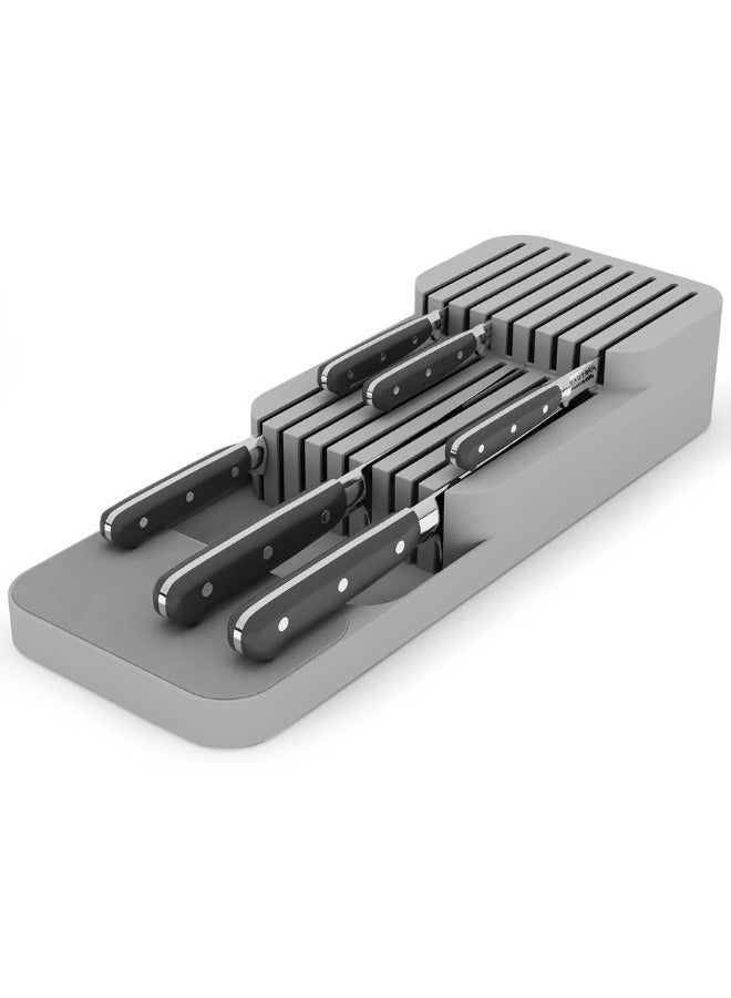 جروب تايجر صندوق تخزين ادوات المائدة، درج مطبخ منفصل، منظم مائدة، حامل تنظيم للادوات الفضية والسكاكين والملاعق والشوك (سكاكين) - Image 1