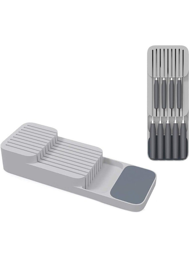 جروب تايجر صندوق تخزين ادوات المائدة، درج مطبخ منفصل، منظم مائدة، حامل تنظيم للادوات الفضية والسكاكين والملاعق والشوك (سكاكين) - Image 3