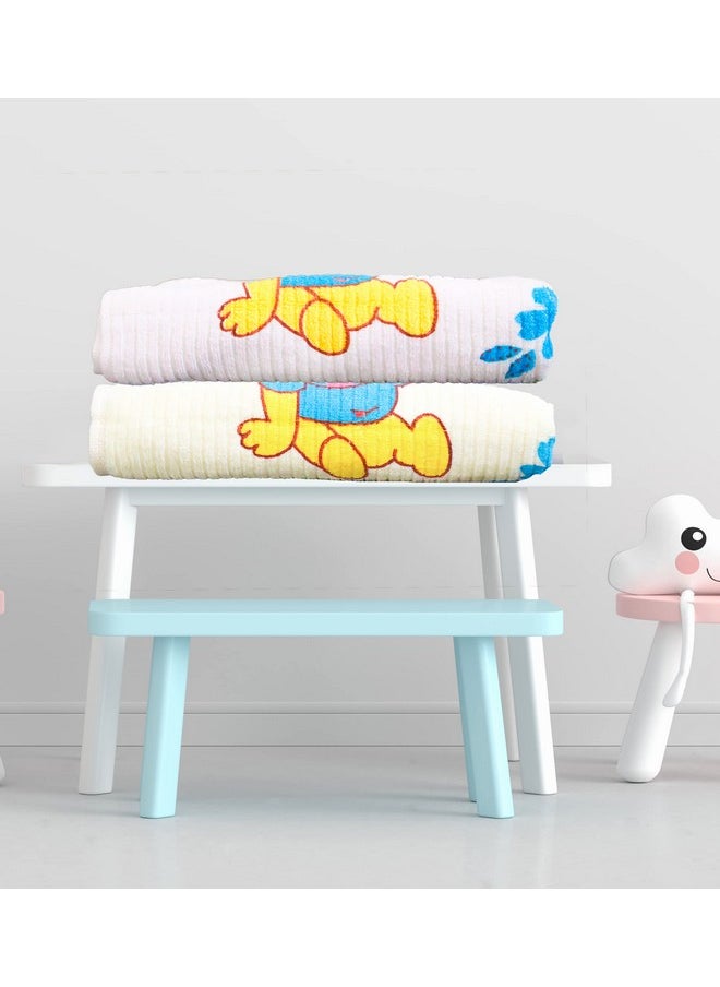 The Little Lookers THE LITTLE LOOKERS Super Soft/High Absorbency Towel/Bath Towel / 100% Cotton Washcloth(450 Gsm) for New Born Baby/Infants/Toddlers (Pink & Lemon, 60x105 cm, Pack of 2)  - Image 4