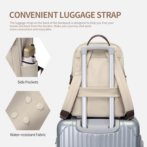 GOLF SUPAGS Womens Laptop Backpack with Separate Laptop Compartment Water Resistant Computer Backpacks Fits 14 Inch Notebook Travel Work College Bags (14-Inch, Apricot) - Image 5