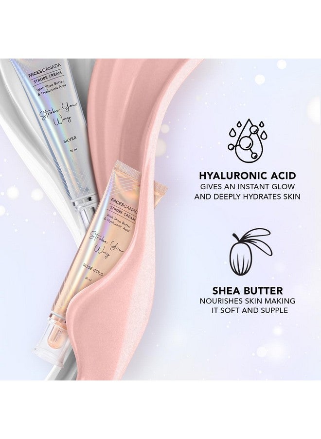 Facescanada كريم فيسيز كندا ستروب الفضي، 30 مل، برايمر + هايلايتر + مرطب، زبدة الشيا وحمض الهيالورونيك، ترطيب مكثف، بشرة ندية مشعة لا تشوبها شائبة، قاعدة مكياج مضيئة ومتوهجة - Image 5