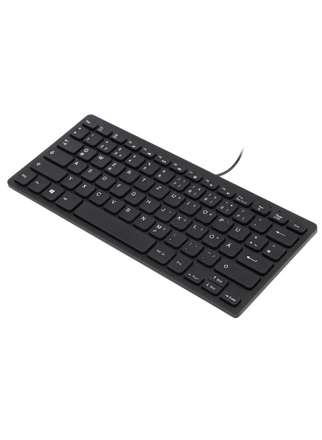 BURAQ TT-A01 Ultra-thin Design Mini Wired Keyboard, German Version (Black)  - Image 3