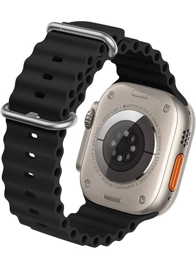 Generic Soft Silicone Sport Band Replacement Strap for Apple Watch Ultra2/Ultra iWatch Series  - Image 3