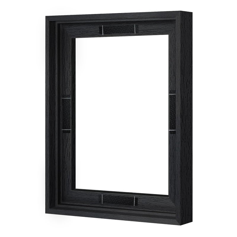 Abtgt 8x10 Canvas Floating Frame with 0.9" Deep, Black Floater Frame for Canvas Paintings with Adhesive, Vertical or Horizontal Wall Art frame for Prints Oil Painting Diamond Decor, 1 Pack. - Image 1