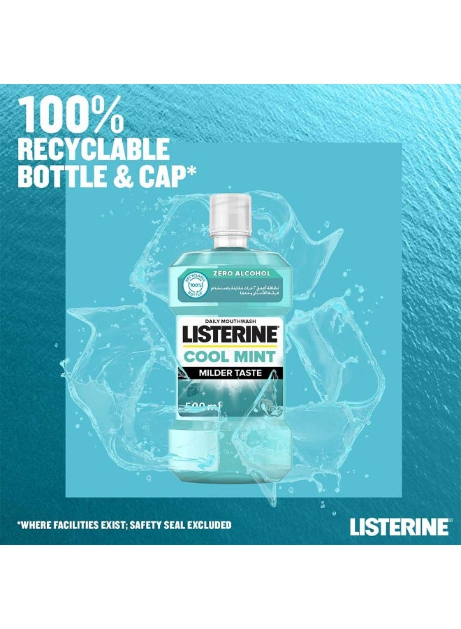 Listerine غسول فم بنكهة النعناع البارد بدون كحول طعم أخف 500 مل - Image 2