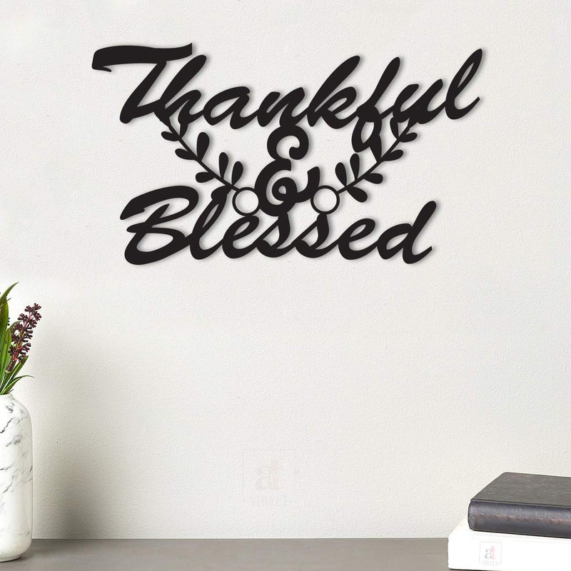Art Street Thankful & Blessed MDF Plaque Painted Cutout Ready to Hang Home Décor, Wall Décor, Wall Art, Decorative MDF Plaque For Home & Wall Decoration-Size 5.7 X 10 Inches - Image 5