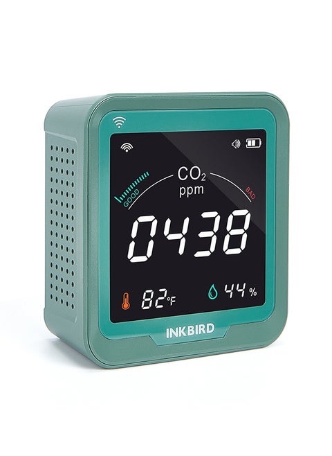INKBIRD Wi-Fi CO2 Detector INK-CO2W 3-In-1 Air Quality Monitor 400-5000 PPM Carbon Dioxide Monitor with Temperature and Humidity Free App Monitor Rechargeable Battery Included