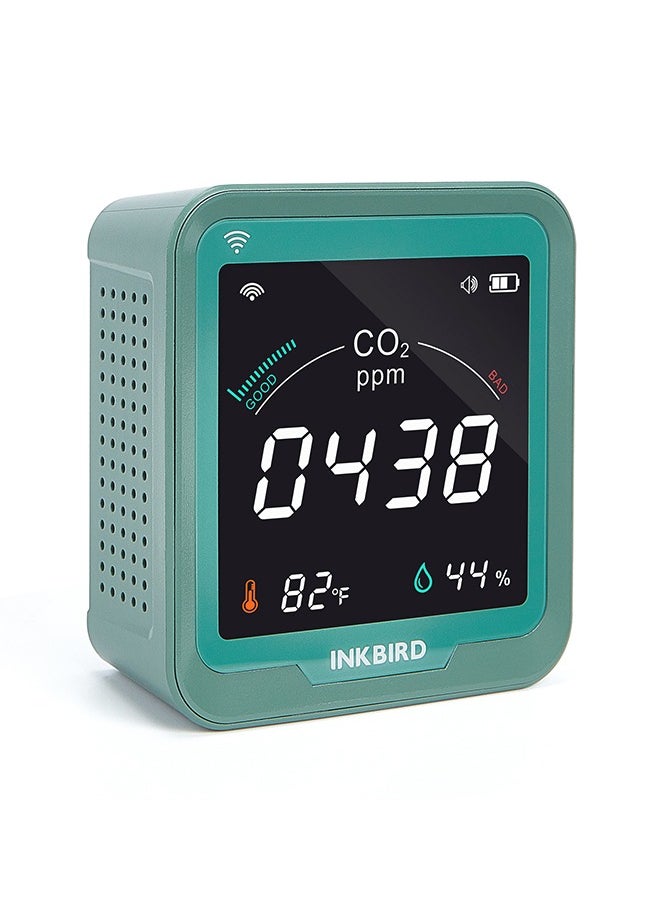 INKBIRD - INKBIRD Wi-Fi CO2 Detector INK-CO2W 3-In-1 Air Quality Monitor 400-5000 PPM Carbon Dioxide Monitor with Temperature and Humidity Free App Monitor Rechargeable Battery Included - Image 1