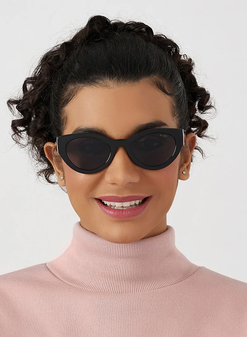 Blackout Raw,Women Sunglasses, Cat Eye Sunglasses, UV Protection: UV400 (Black,Grey)