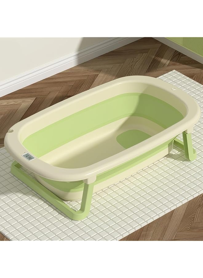 RENOVO Baby Foldable Bathtub With Thermometer Size 79.2 * 46 * 20 Cm Green Color - Image 2
