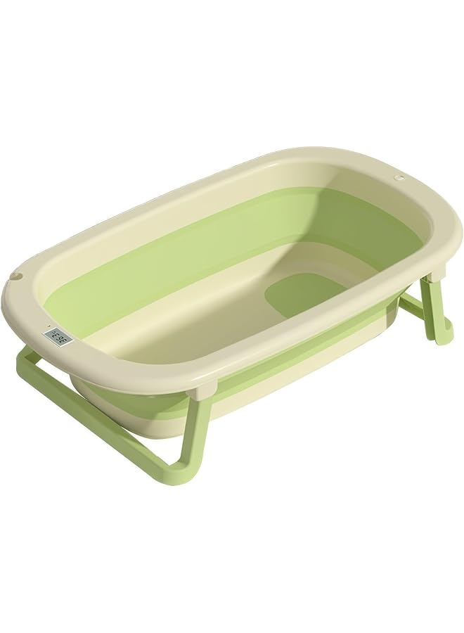 RENOVO Baby Foldable Bathtub With Thermometer Size 79.2 * 46 * 20 Cm Green Color - Image 1