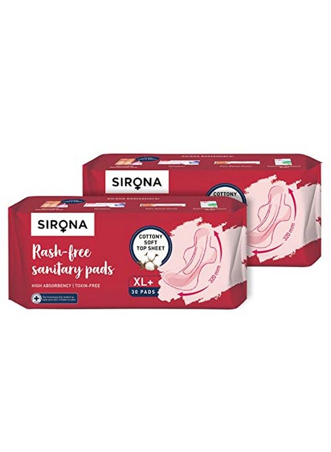 Sirona Rash Free Sanitary Pads For Women Xl+ 60 Napkins  - Image 2