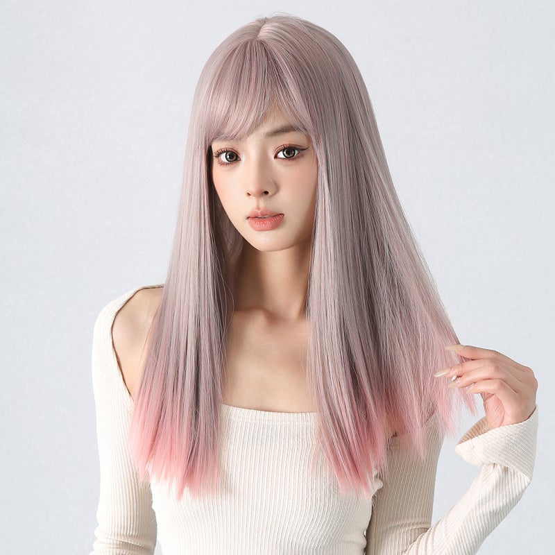Long Straight Wig: Premium Synthetic Fiber Realistic Stylish Look - Comfortable Adjustable Straps Women's Fashion Wig for Party Costume Daily Style Switch - Image 1