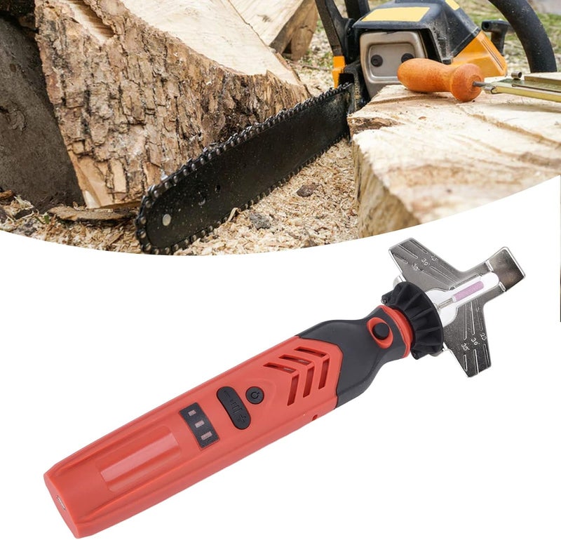 DC3.6V Cordless Saw Sharpener Kit Stable Performance Chain Saw Sharpen Tool Set for Home Garden Use, Red ABS 13.6oz - Image 2