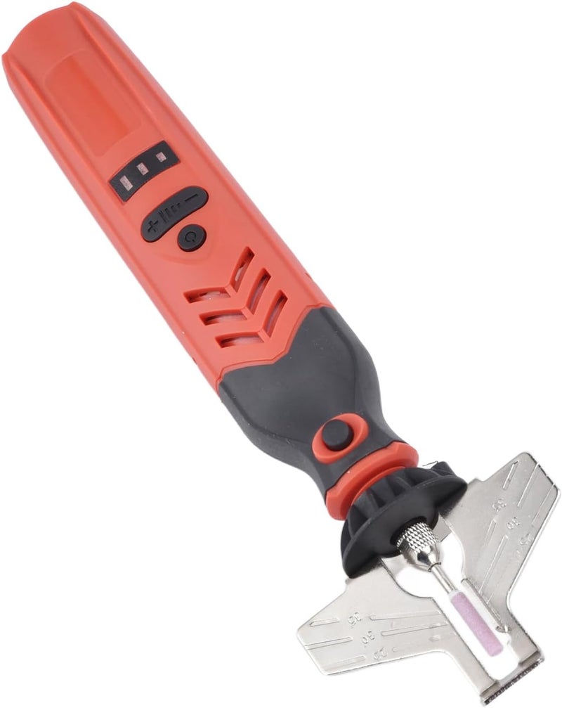 DC3.6V Cordless Saw Sharpener Kit Stable Performance Chain Saw Sharpen Tool Set for Home Garden Use, Red ABS 13.6oz - Image 1