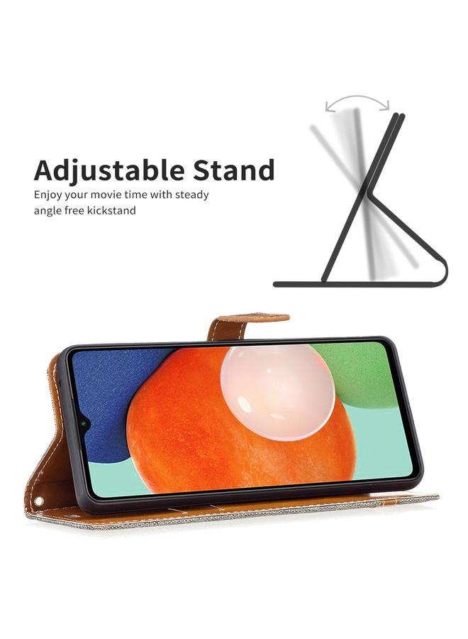 اس-توب جراب لهاتف Samsung Galaxy A13 4G مصنوع من الجلد بلون الدنيم المطابق للون - Image 4