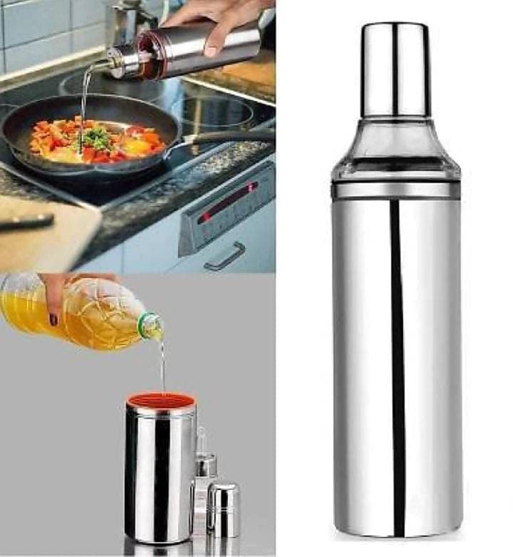 VISAXMI 1000 ml Stainless Steel Long Size Oil Bottle 1 pcs Oil DispenserDropper Oil Container Oil Jar Pack of 1 Oil Dispenser for Kitchen and Restaurants