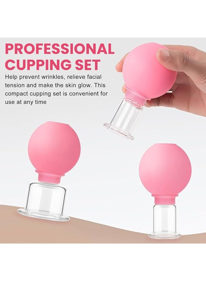 6-Piece Premium Real Glass Cupping & Facial Set – Vacuum Massage Cups with Silicone Bulbs – Includes Face Roller & Fascia Scraper – Professional Kit for Skin Stimulation & Firming - Image 4