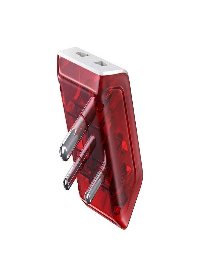 Elleys' elleys 3 Pin Universal Travel Multi Plug for Electrical Appliances with Supply indicator- 240V (Red and White)(Pack of 6) - Image 3