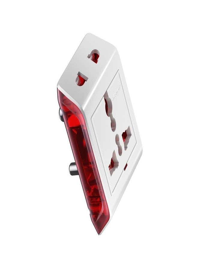 Elleys' elleys 3 Pin Universal Travel Multi Plug for Electrical Appliances with Supply indicator- 240V (Red and White)(Pack of 6) - Image 2