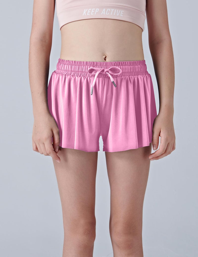 Liberty Pro 3 Pack Girls Flowy Shorts with Spandex Liner 2-in-1 Youth Butterfly Skirts for Fitness, Running, Sports (Set 17, Medium) - Image 3