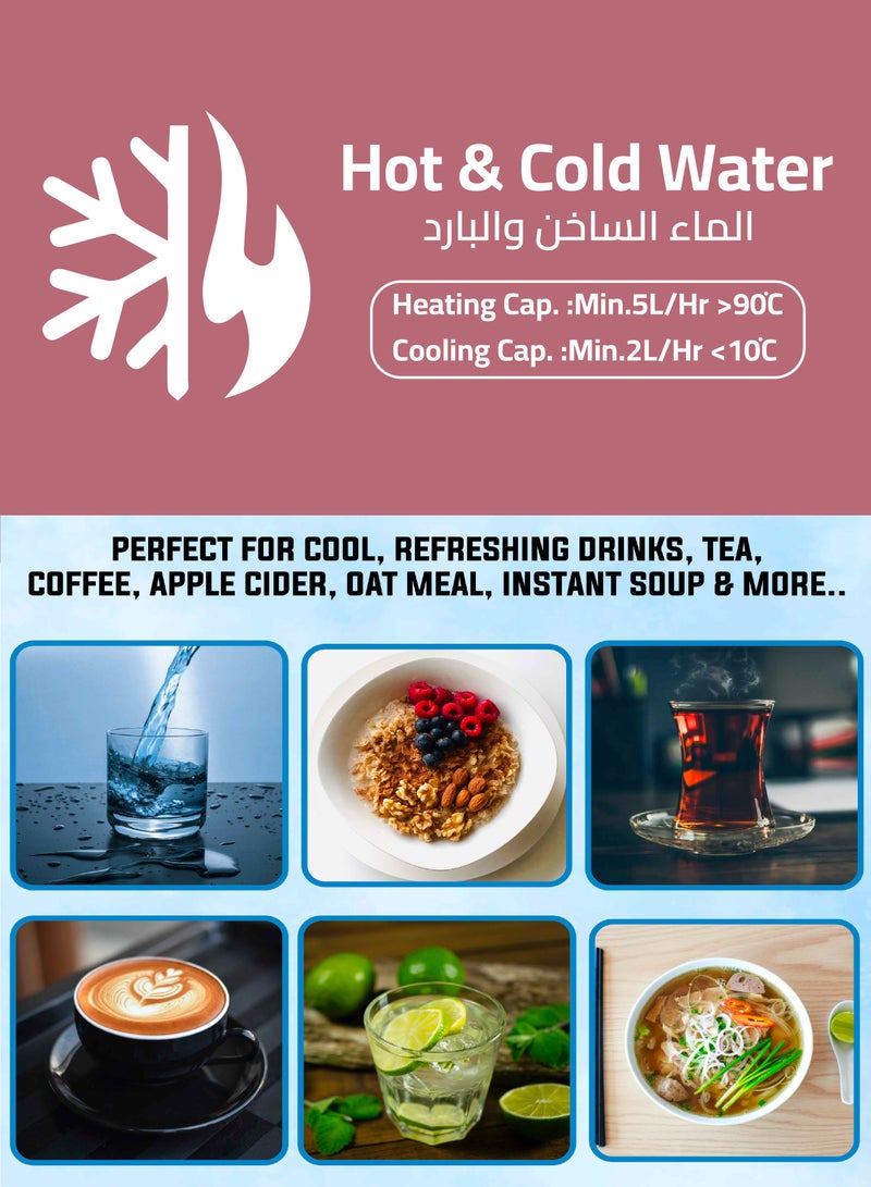 فليكسي موزع مياه بتقنية ألمانية بثلاث صنابير، ساخن/عادي/بارد، تبريد ضاغط، خزان من الفولاذ المقاوم للصدأ، تحكم تلقائي في درجة الحرارة، تحميل علوي، ضمان لمدة عامين، رمادي، مناسب للمكتب/المنزل/النادي الرياضي - Image 4